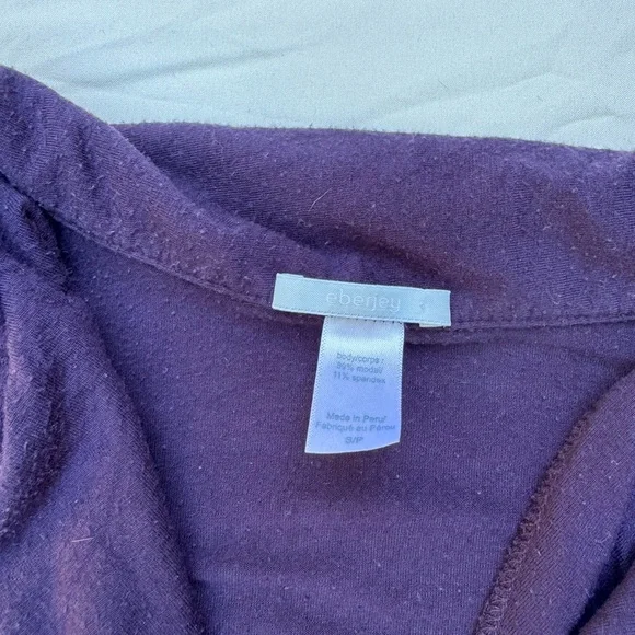 Eberjey Gisele TENCEL™ Modal Relaxed Short PJ Set Plum Size S - Picture 3 of 6